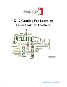 K-12 Grading For Learning Guidebook for Teachers
