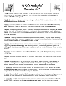 To Kill a Mockingbird Vocabulary List C