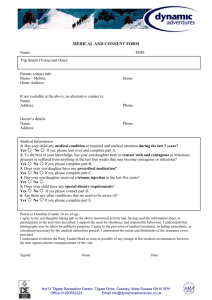 MEDICAL AND CONSENT FORM