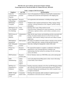 Table 1: Sample of 2015 DAASI Jobs