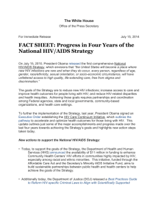 White House Fact Sheet - The Center for HIV Law and Policy