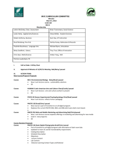 WVC CURRICULUM COMMITTEE Minutes March 5, 2012 2:30