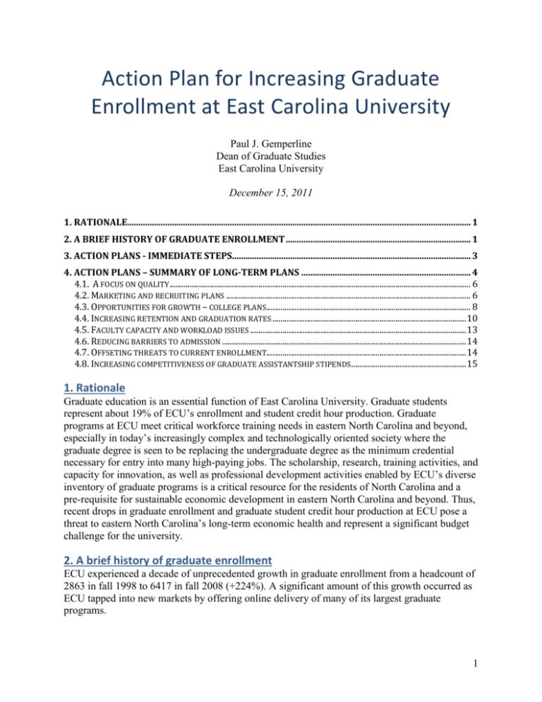 Degree Program Rationale 1. Rationale - East Carolina University