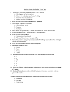 Review Sheet for End of Term Test