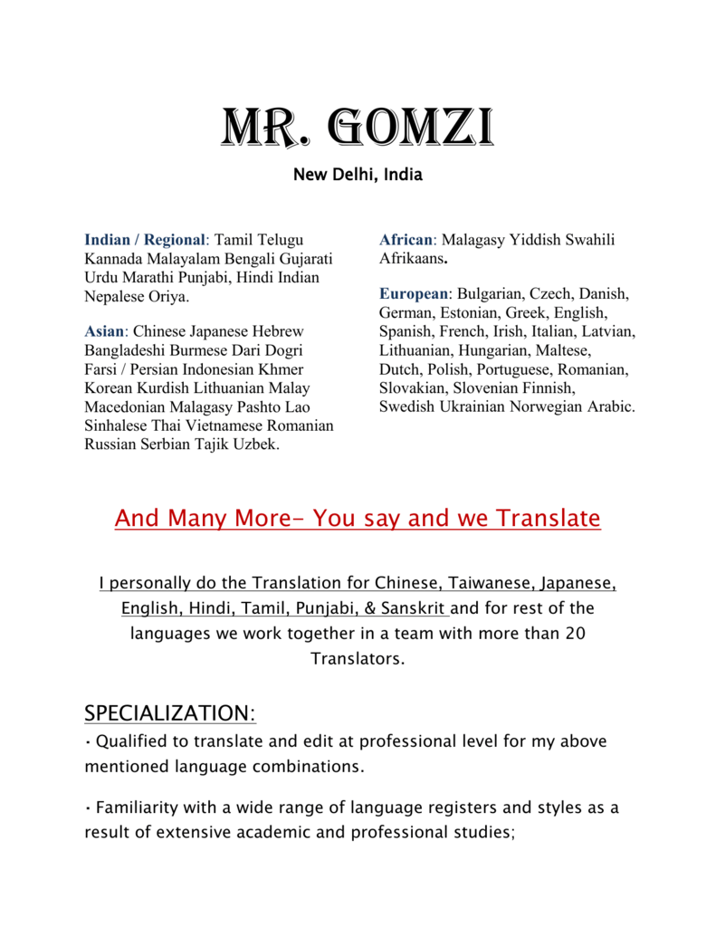 Click Here To Full Cv Of Gomzi Expertise
