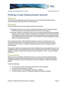Posting a Cash Disbursement Journal