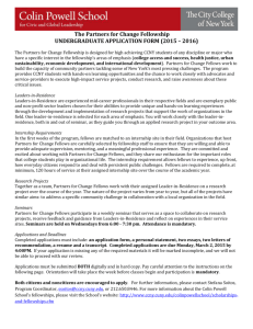 The Partners for Change Fellowship Undergraduate APPLICATION
