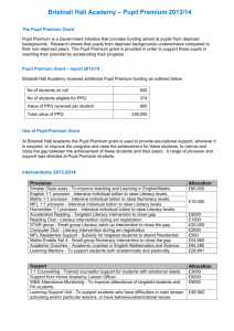 Pupil Premium Grant - Bristnall Hall Academy