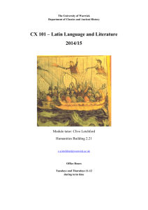 CX 101 – Latin Language and Literature