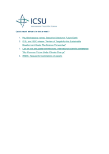 ICSU Newsletter, February 2015