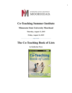 What is Co-Teaching? - Minnesota State University Moorhead