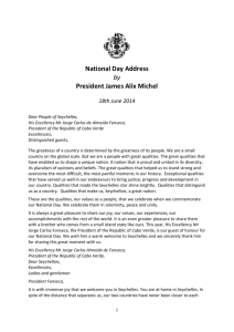 National Day Address 2014 - Government of Seychelles