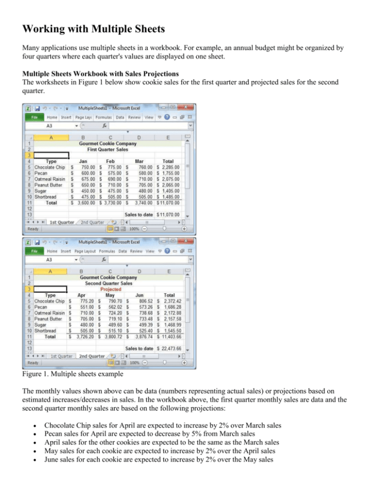 Working With Multiple Sheets