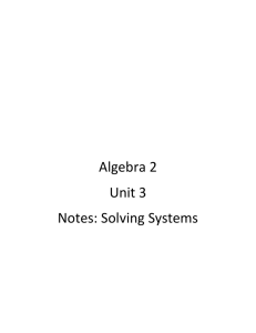 Solving Systems Algebraically