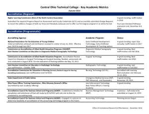 Accreditation (Regional) - Central Ohio Technical College