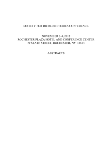 SRS 2012 paper abstracts - The Society for Ricoeur Studies