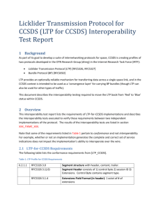Licklider Transmission Protocol for CCSDS