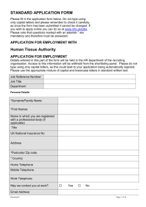 Regulation Officer application form