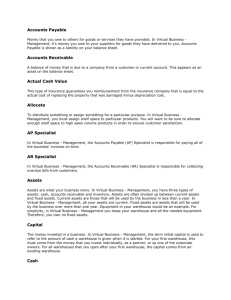 Accounts Payable Money that you owe to others for goods or