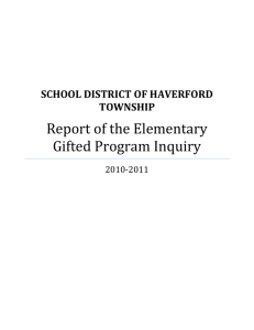 Report of the Elementary Gifted Program Inquiry