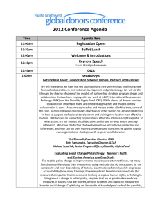 Final Conference Agenda for Web - Pacific Northwest Global Donors