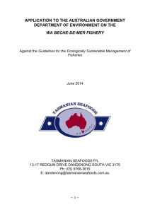 Tasmanian Seafoods Pty Ltd Application to the Australian