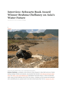 Schwartz Book Award Winner Brahma Chellaney on Asia`s Water