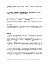 Hydrogen production by methanol steam reforming on NiSn/MgO