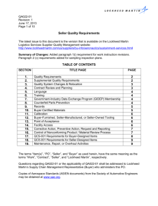 QA022-01 Seller Quality Requirements