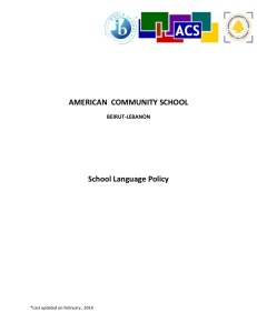 ACS Language Policy - The American Community School at Beirut