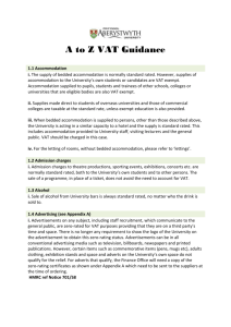 A to Z VAT Guidance - Aberystwyth University