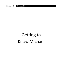 2.9 - Getting to know Michael