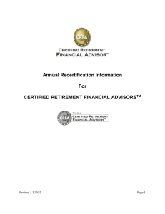 CRFA Recertification Document