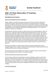 AQH-A13 Peer Observation of Teaching