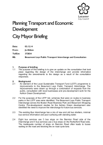 Beamont Leys Bus interchange report & results