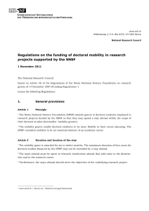 Regulations on the funding of doctoral mobility in