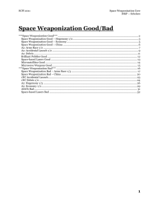 Space Weaponization Good/Bad