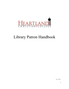 Library Patron Handbook - Heartland Christian College