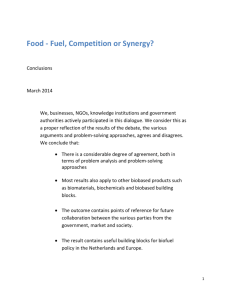 Food - Fuel, Competition or Synergy?