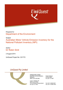 Australian Motor Vehicle Emissions Inventory 2014