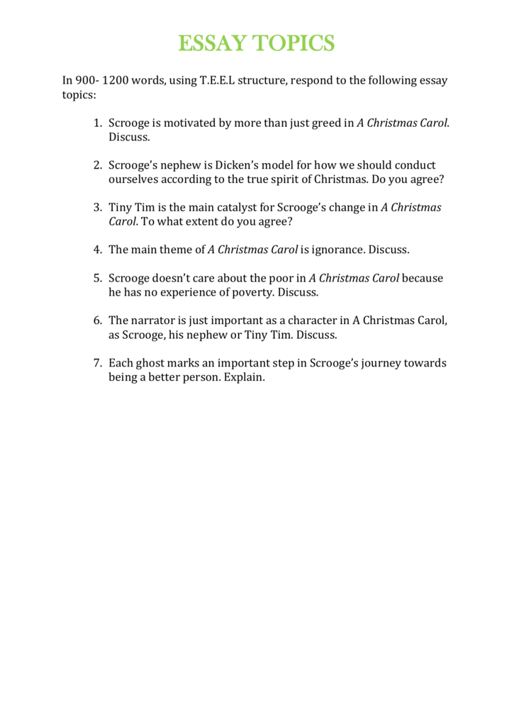essay topics about christmas