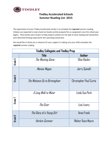 Tindley Summer Reading List 2015-2016
