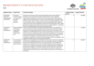 Successful Fund - Biodiversity Fund Round 1