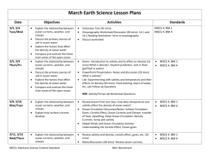 March Earth Science Lesson Plans Date Objectives Activities
