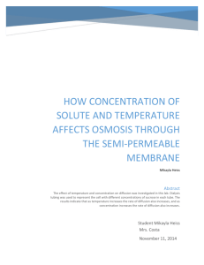 How concentration of solute and temperature affects osmosis