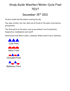 Study Guide Weather/Water Cycle Final TEST December 15th 2011