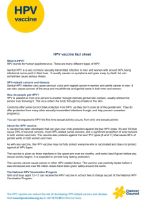 HPV and the vaccine fact sheet for parents