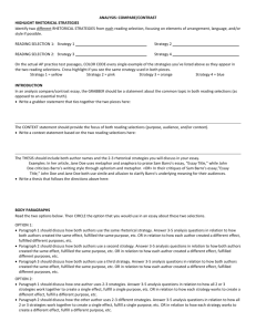 ANALYSIS: COMPARE/CONTRAST HIGHLIGHT RHETORICAL