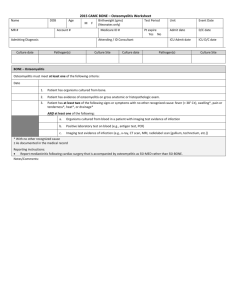 NOSOCOMIAL INFECTION WORKSHEET