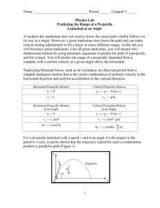 Physics Lab Predicting the Range of a Projectile Launched at an